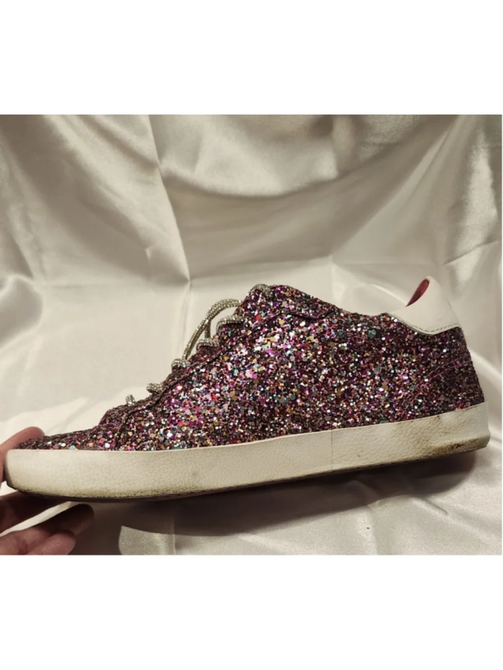 Kate Spade Glitter Sneakers, Purple and White